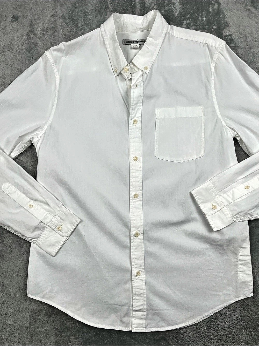 NEW Outerknown M 100% Organic Cotton Men's White Button-Up Shirt